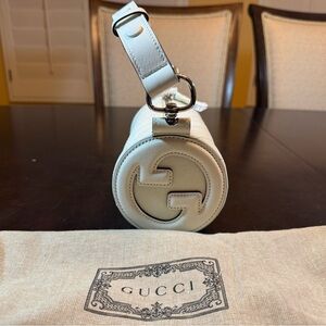 New Authentic Gucci Blondie GG Logo Ivory Shoulder Bag